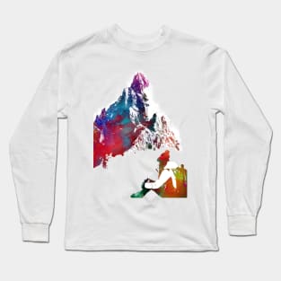 mountaineer climbing sport art #mountaineer #climbing #sport Long Sleeve T-Shirt